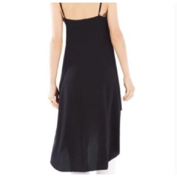 BCBGMaxAzria Astrella High Low Lace Slip Dress Black Cream Womens Size Small - Picture 2 of 6